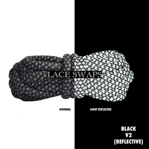 Black Reflective 350 Boost Rope Shoelaces