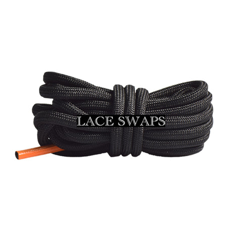 Black With Orange Tips 350 Boost Rope Shoelaces