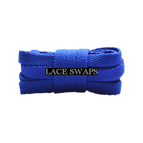 Blue Premium Flat Classic Shoelaces