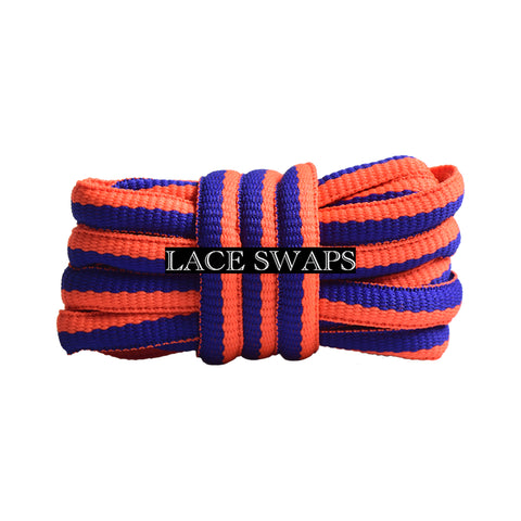 Blue & Orange Thick SB Dunk Oval Shoelaces