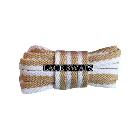 Cappuccino Two Tone Flat Shoelaces