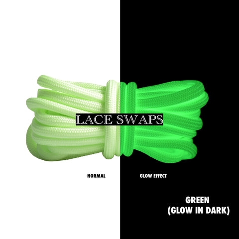Green Glow In Dark 350 Boost Rope Shoelaces