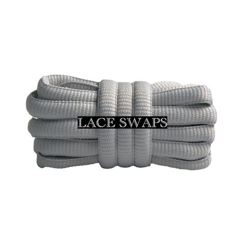 Grey Thick SB Dunk Oval Shoelaces