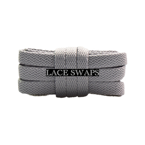 Grey Premium Flat Classic Shoelaces
