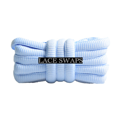 Light Blue Thick SB Dunk Oval Shoelaces