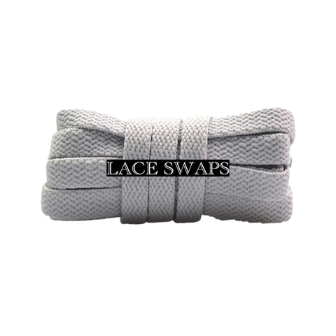 Light Grey Premium Flat Classic Shoelaces
