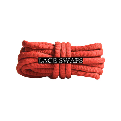 Light Red Round Soft Tubular Shoelaces