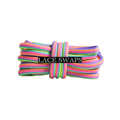 Multicolor Round Soft Tubular Shoelaces