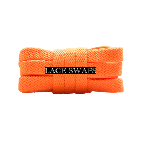 Neon Orange Premium Flat Classic Shoelaces