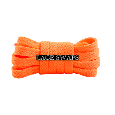 Neon Orange Slim Flat Classic Shoelaces
