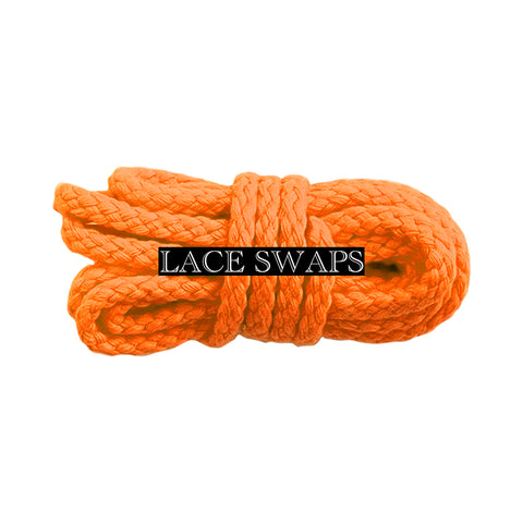 Neon Orange Thin Braided Rope Shoelaces