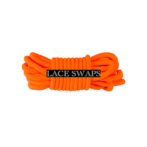 Neon Orange Thin Round Classic Shoelaces