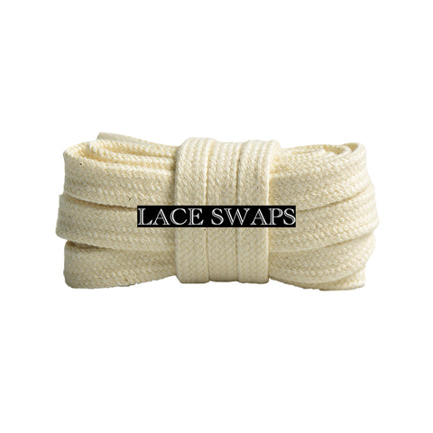 Oatmeal Cotton Flat Shoelaces