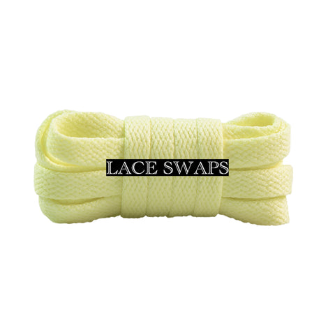 Pale Yellow Slim Flat Classic Shoelaces