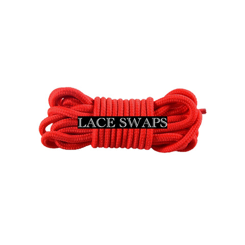 Red Thin Round Classic Shoelaces