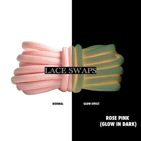 Rose Pink Glow In Dark 350 Boost Rope Shoelaces