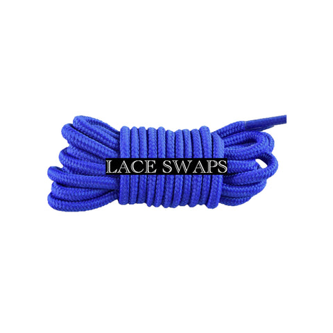 Royal Blue Thin Round Classic Shoelaces