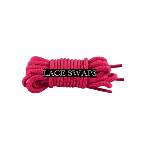 Solar Pink Thin Round Classic Shoelaces