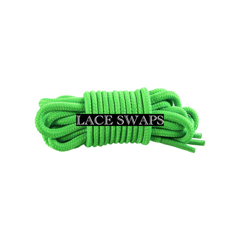 Spring Green Thin Round Classic Shoelaces