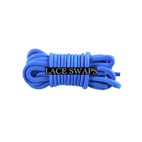 Steel Blue Thin Round Classic Shoelaces