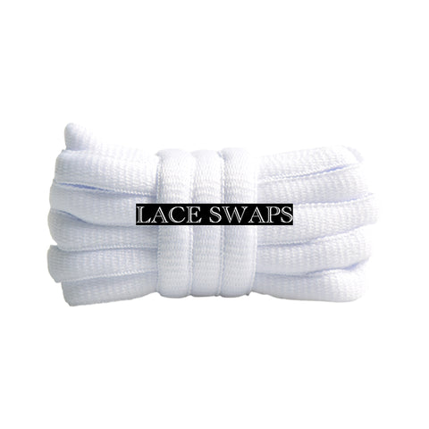White Thick SB Dunk Oval Shoelaces