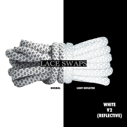 White Reflective 350 Boost Rope Shoelaces
