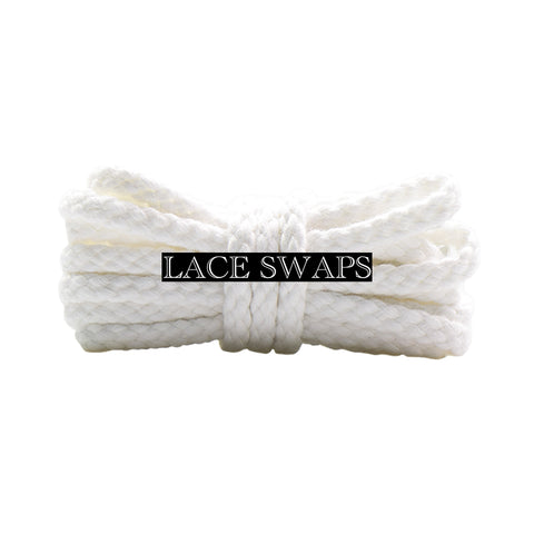 White Thin Braided Rope Shoelaces