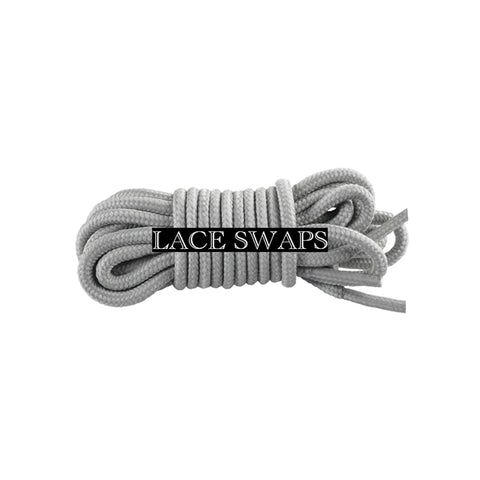 Wolf Grey Thin Round Classic Shoelaces