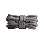 Grey Round Soft Tubular Shoelaces