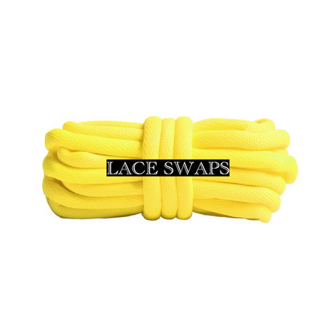 Yellow Round Soft Tubular Shoelaces