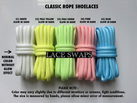 Glow In Dark Rope Shoelaces