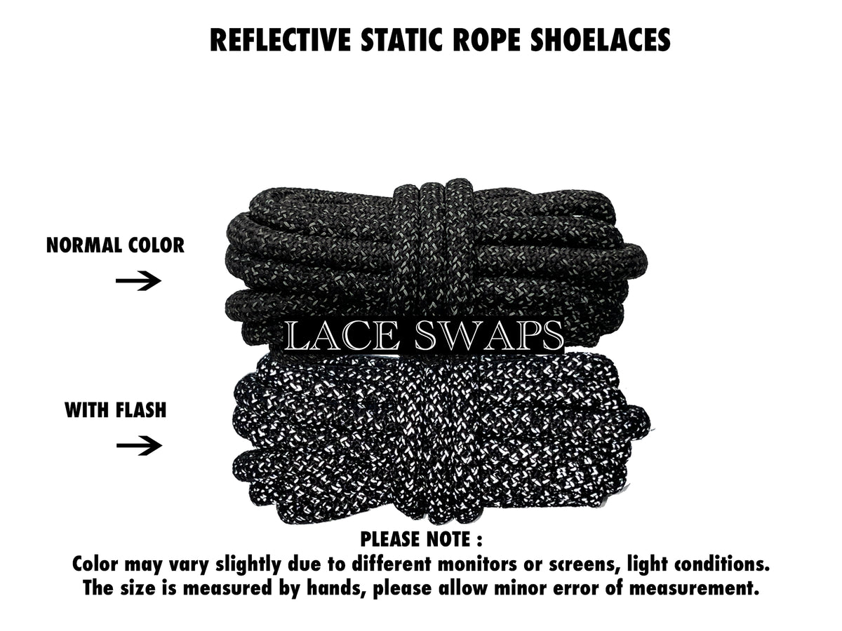 Rope Static Reflective Shoelaces – www. Lace Swaps. com