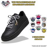 1 Pair Two Tone Colorful Classic Flat Shoelaces Now Available in 47 55 Inches Shoe laces