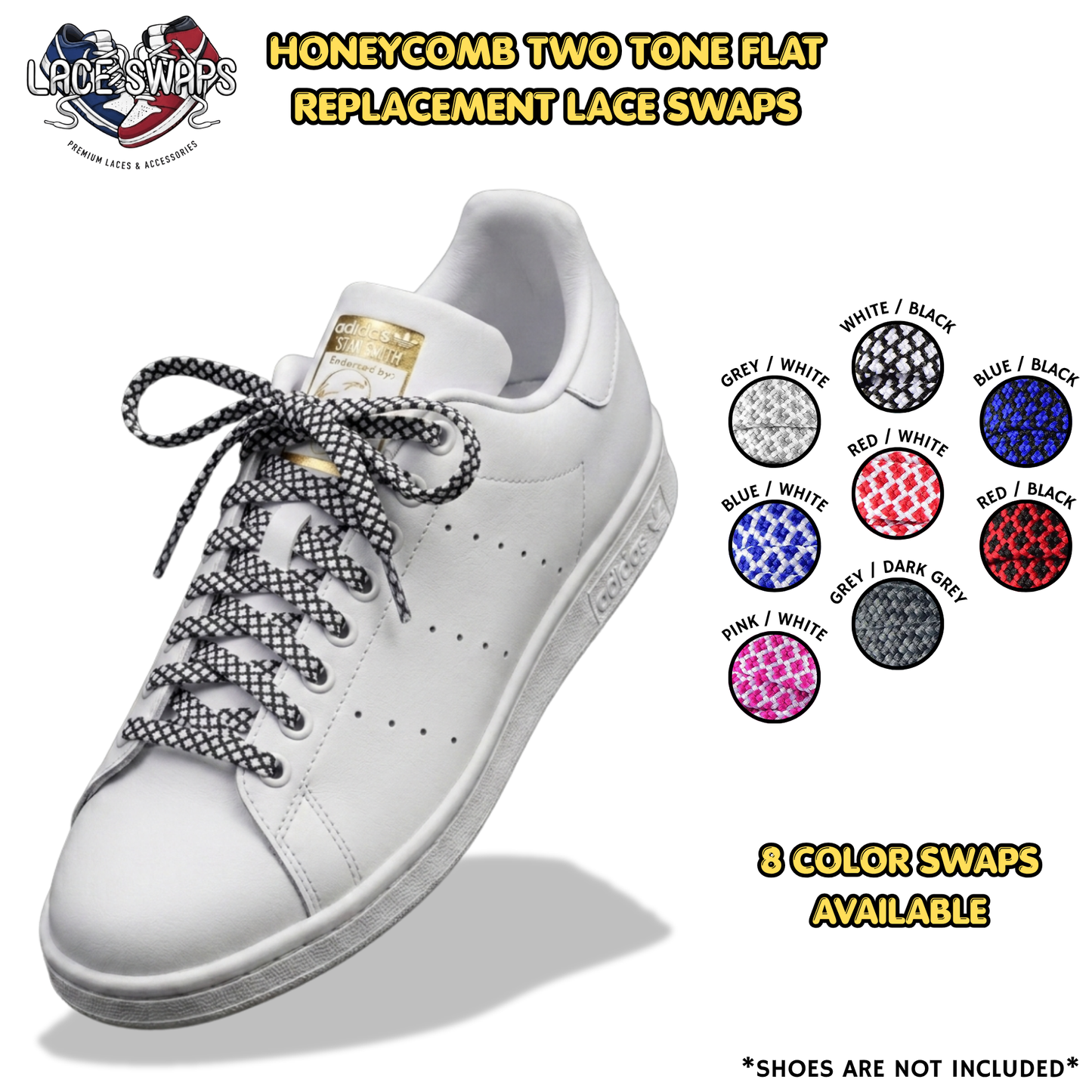 Honeycomb Two Tone Flat Shoelaces