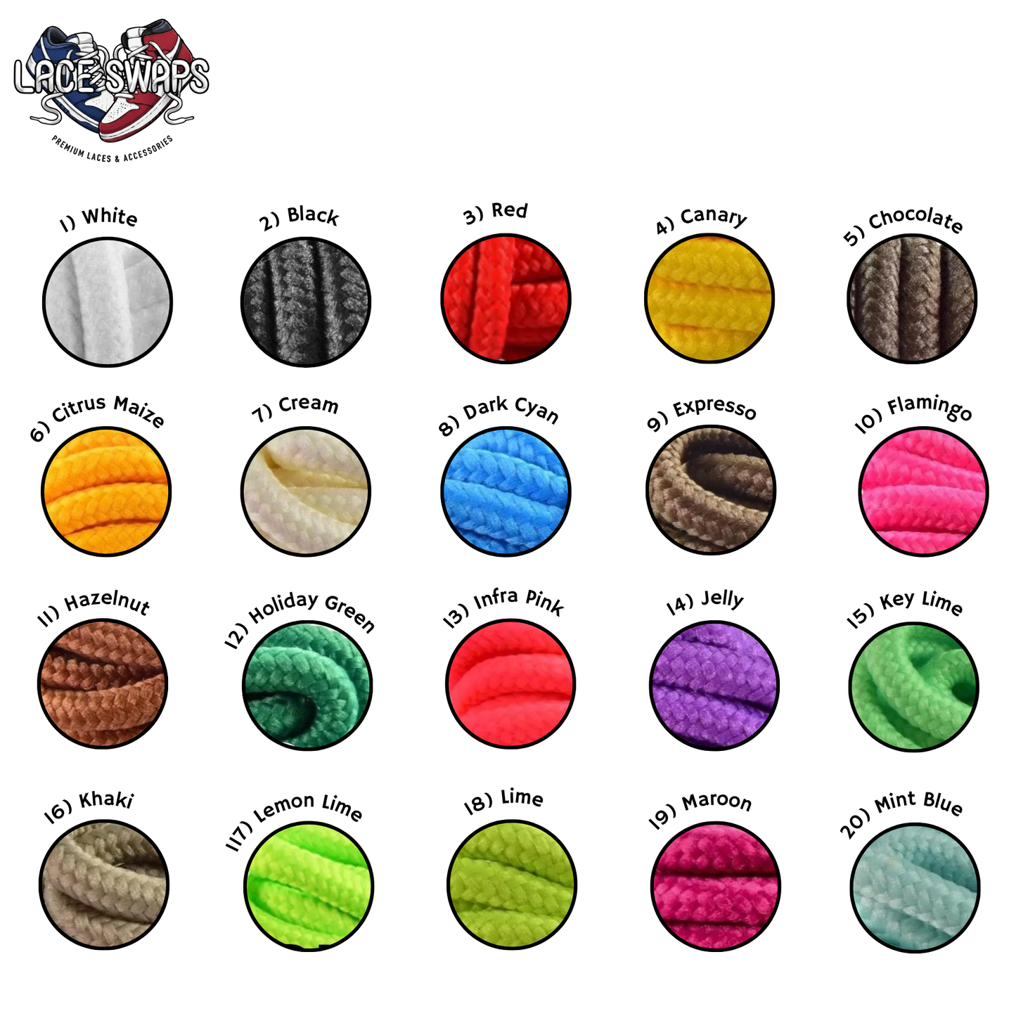 Thin Round Shoelaces