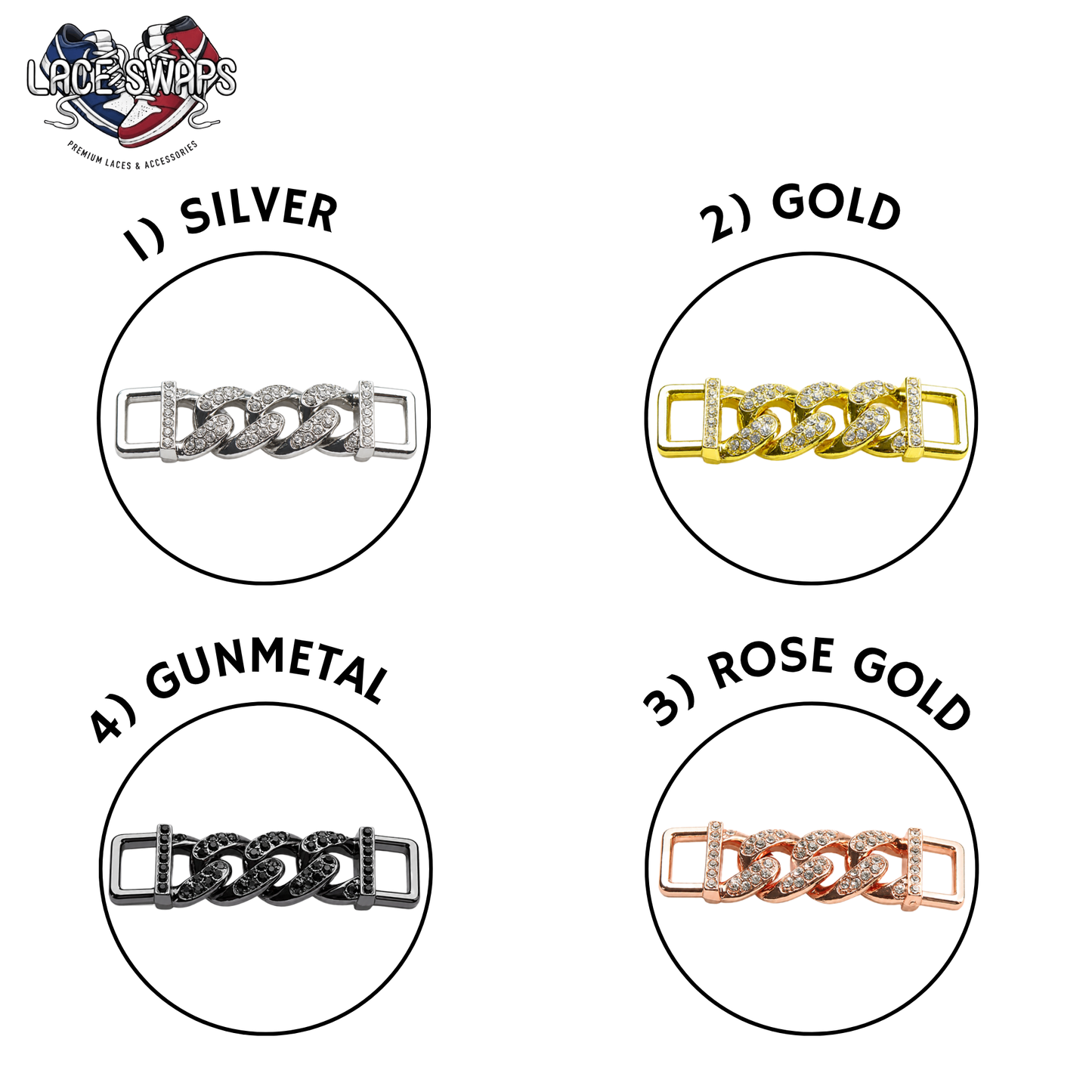 Cuban Diamond Chain Link  Lace Tags