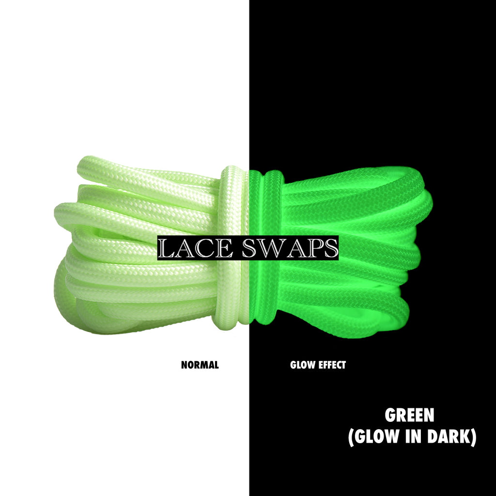 Green Glow In Dark 350 Boost Rope Shoelaces – www. Lace Swaps. com