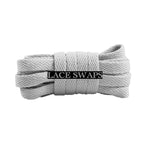 Light Grey Slim Flat Classic Shoelaces
