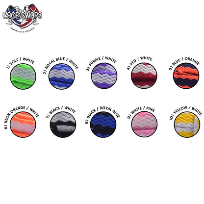 Two Tone Racer Pattern Flat Shoelaces