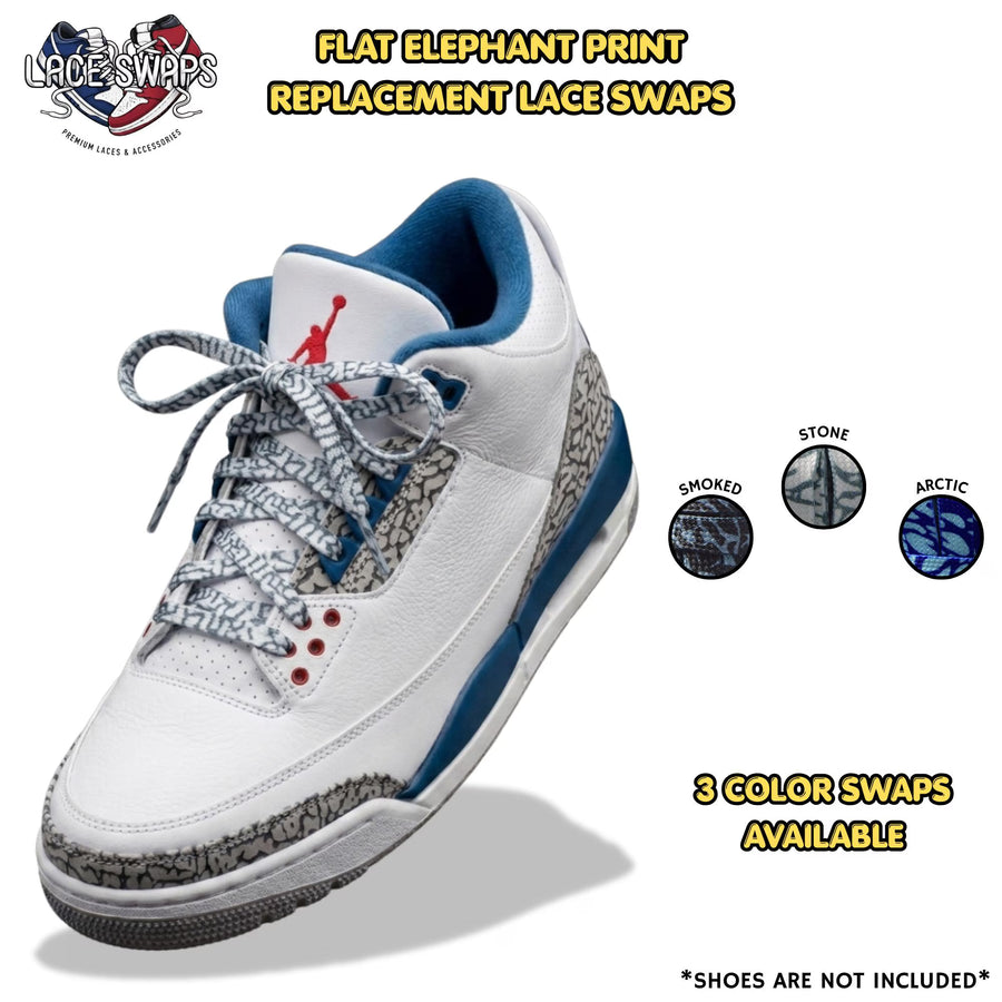 Flat Elephant Print Shoelaces