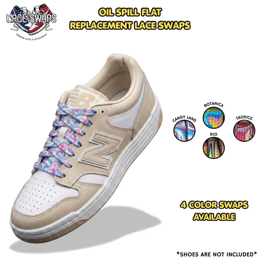 Oil Spill Flat Pattern Shoelaces