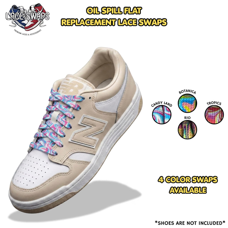 Oil Spill Flat Pattern Shoelaces