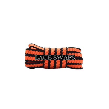 Two Tone Racer Pattern Flat Shoelaces